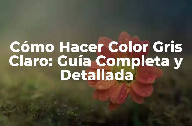 Cómo Hacer Color Gris Claro: Guía Completa y Detallada