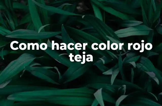 Como Hacer Color Rojo Teja