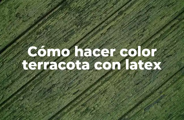 Cómo Hacer Color Terracota con Latex