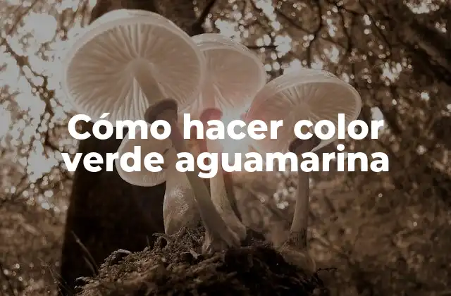 Cómo Hacer Color Verde Aguamarina