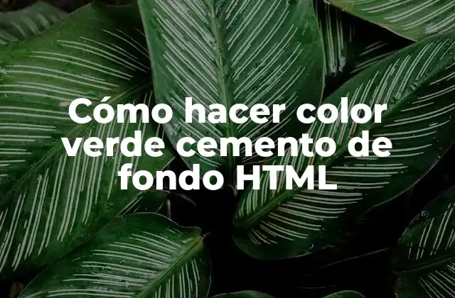 Cómo Hacer Color Verde Cemento de Fondo Html