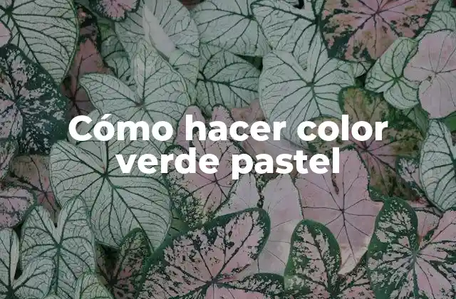 Cómo Hacer Color Verde Pastel 2 ¿Qué es el color verde pastel?