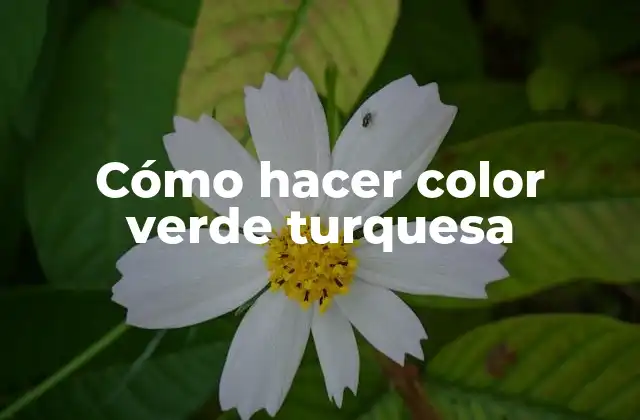 Cómo Hacer Color Verde Turquesa