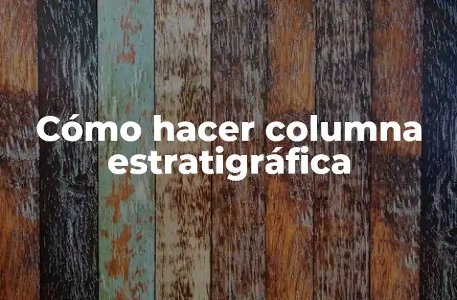 Cómo Hacer Columna Estratigráfica
