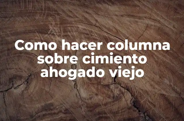 Como Hacer Columna sobre Cimiento Ahogado Viejo