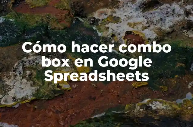 Cómo Hacer Combo Box en Google Spreadsheets 2 Cómo hacer combo box en Google Spreadsheets