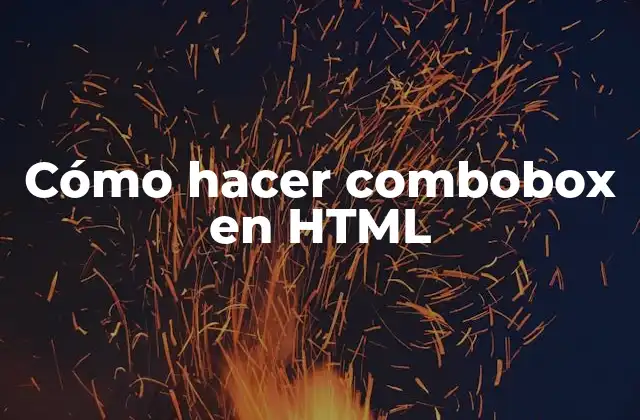 Cómo Hacer Combobox en Html 2 ¿Qué es un combobox en HTML?