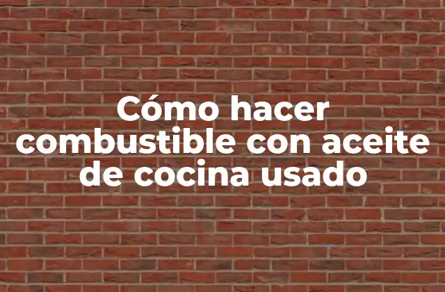 Cómo Hacer Combustible con Aceite de Cocina Usado