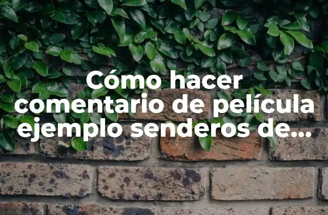 Cómo Hacer Comentario de Película Ejemplo Senderos de Gloria