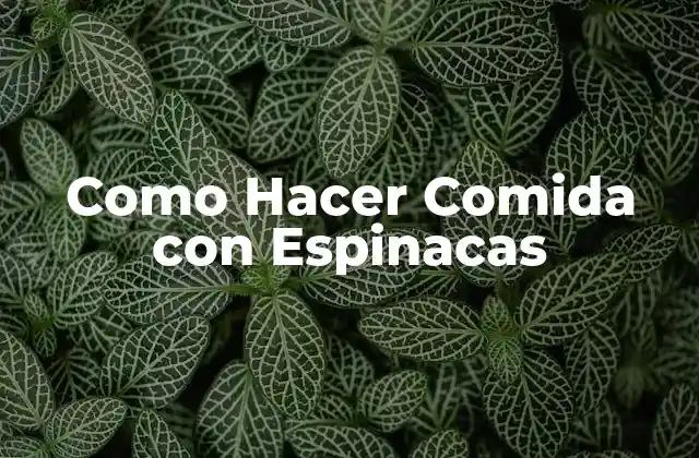 Como Hacer Comida con Espinacas