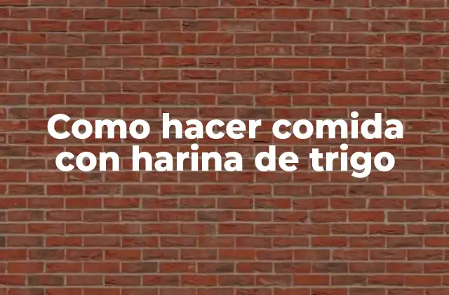 Como Hacer Comida con Harina de Trigo