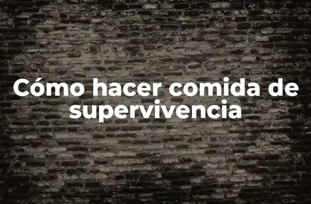 ¿Qué es la comida de supervivencia?