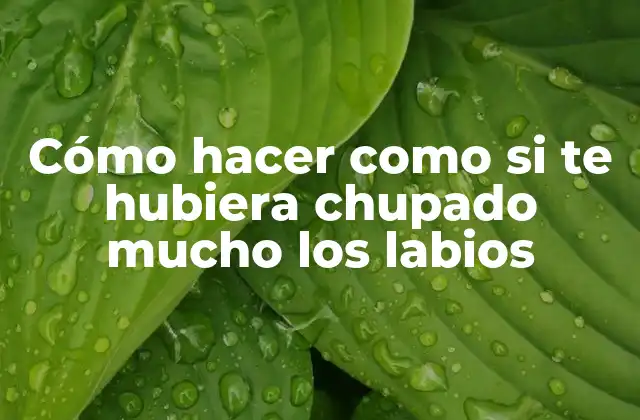 Cómo Hacer como Si Te Hubiera Chupado Mucho los Labios