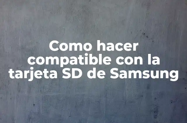Como Hacer Compatible con la Tarjeta Sd de Samsung 2 ¿Qué es una tarjeta SD compatible con Samsung?