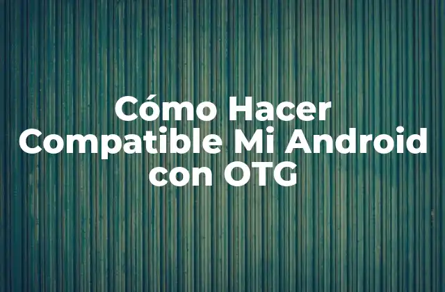 Cómo Hacer Compatible Mi Android con Otg