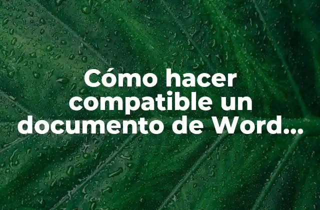 Cómo Hacer Compatible un Documento de Word 2010 con 2007