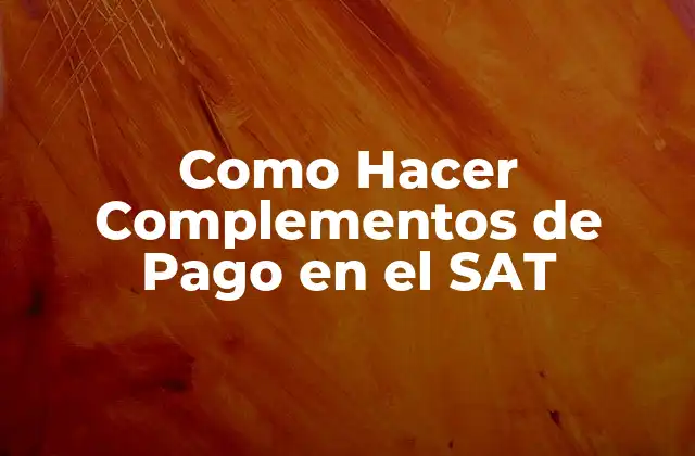 Qué es un Complemento de Pago en el SAT