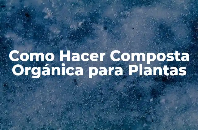 Como Hacer Composta Orgánica para Plantas