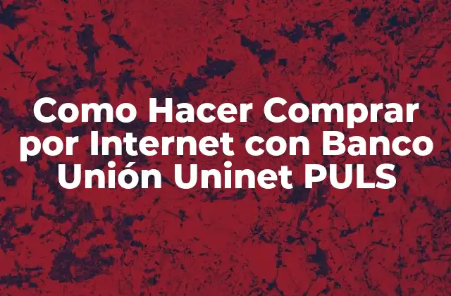 Como Hacer Comprar por Internet con Banco Unión Uninet Puls