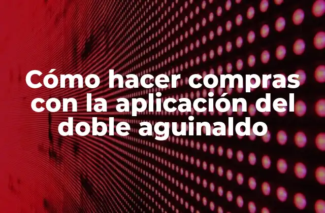 Cómo Hacer Compras con la Aplicación Del Doble Aguinaldo