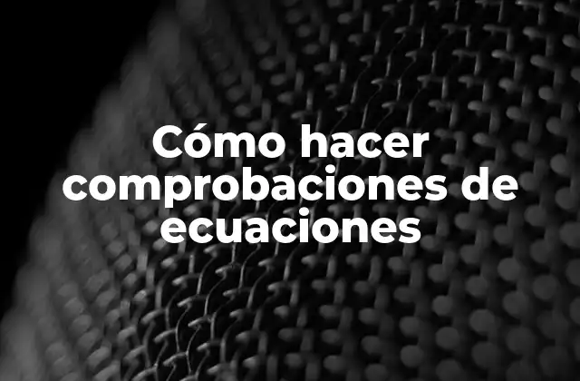 Cómo Hacer Comprobaciones de Ecuaciones