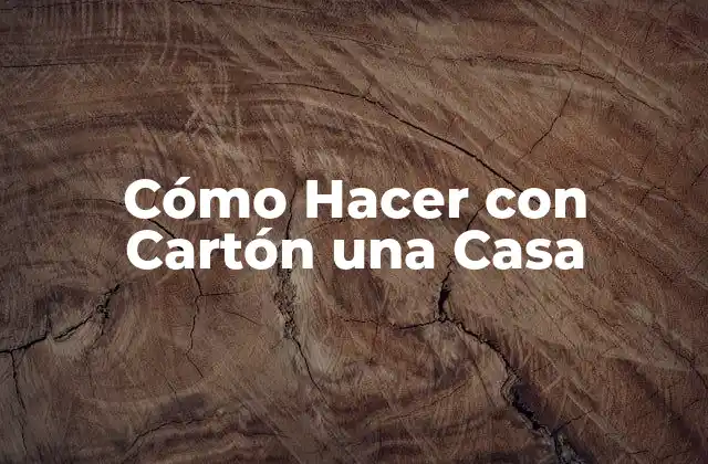 Cómo Hacer con Cartón una Casa