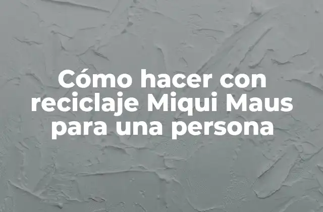 Cómo Hacer con Reciclaje Miqui Maus para una Persona
