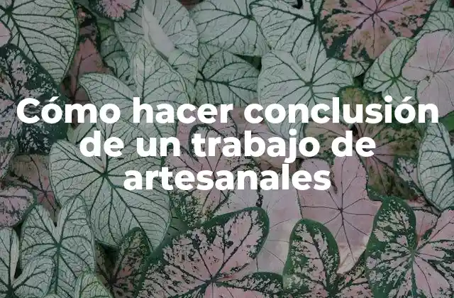 Cómo Hacer Conclusión de un Trabajo de Artesanales