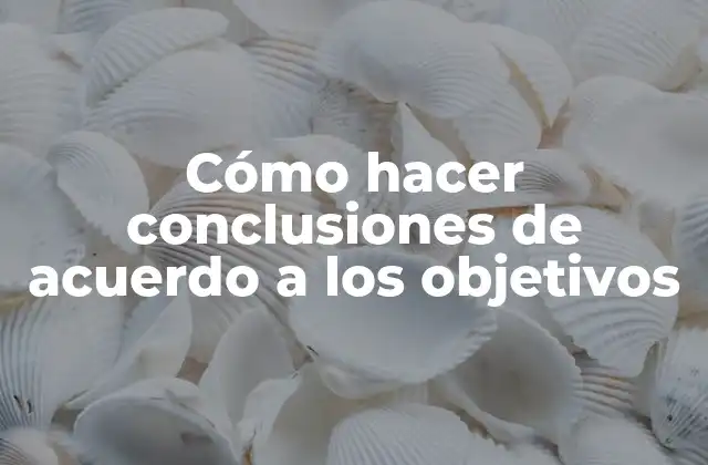Cómo Hacer Conclusiones de Acuerdo a los Objetivos 2 Cómo hacer conclusiones de acuerdo a los objetivos