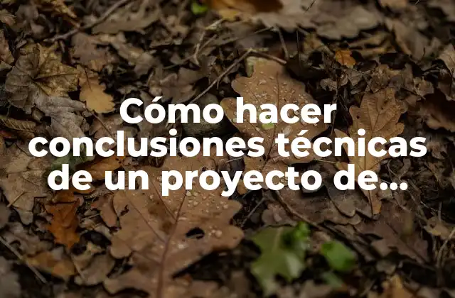 Cómo Hacer Conclusiones Técnicas de un Proyecto de Construcción