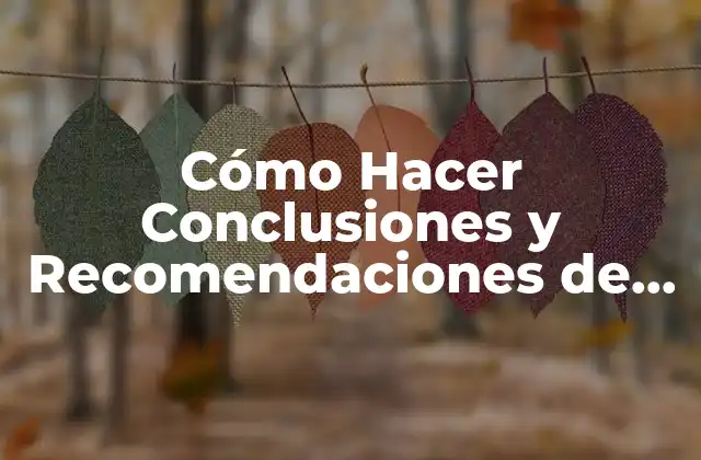 Cómo Hacer Conclusiones y Recomendaciones de un Proyecto