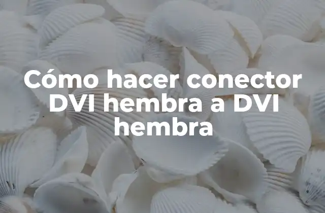 Cómo Hacer Conector Dvi Hembra a Dvi Hembra