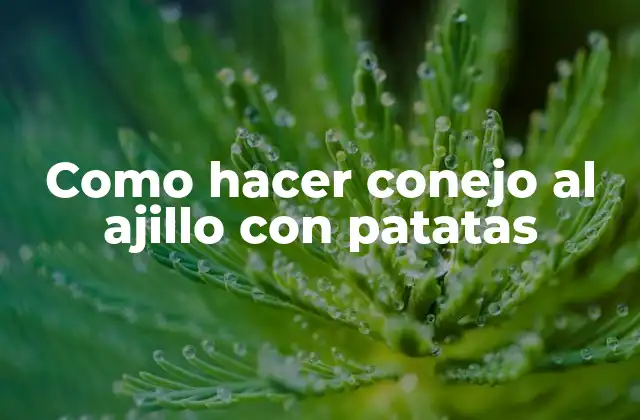 Como Hacer Conejo Al Ajillo con Patatas
