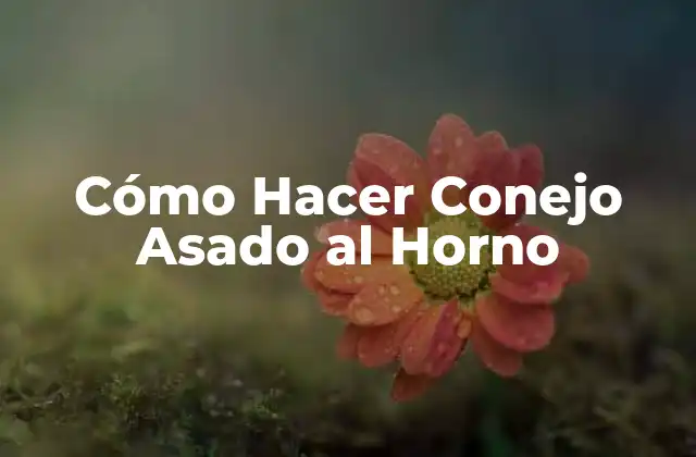 Cómo Hacer Conejo Asado Al Horno