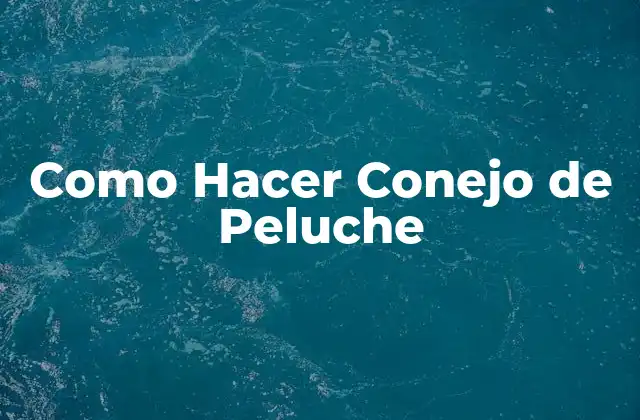 Qué es un Conejo de Peluche y Para Qué Sirve