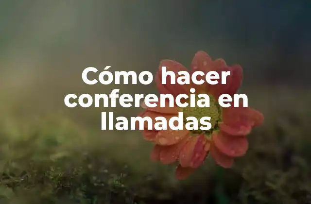 Cómo Hacer Conferencia en Llamadas