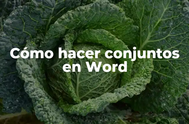 Cómo Hacer Conjuntos en Word