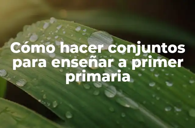 Cómo Hacer Conjuntos para Enseñar a Primer Primaria
