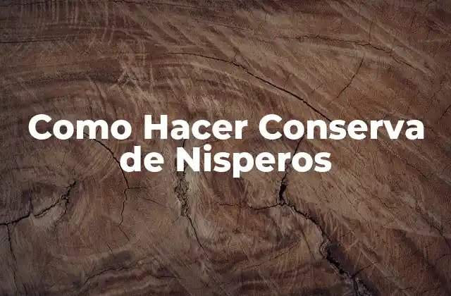Como Hacer Conserva de Nisperos