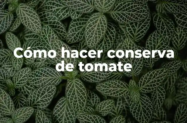 Cómo Hacer Conserva de Tomate 16 Conserva de tomate, una forma de disfrutar del sabor y la nutrición todo el año