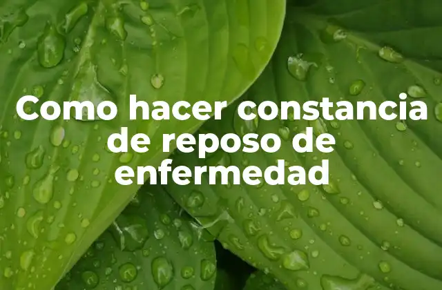 Como Hacer Constancia de Reposo de Enfermedad