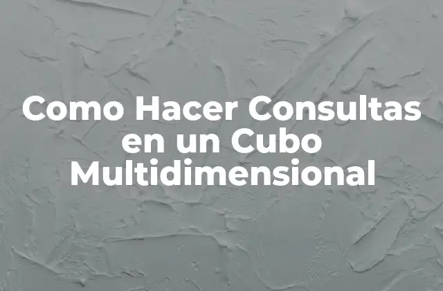 Como Hacer Consultas en un Cubo Multidimensional 2 ¿Qué es un Cubo Multidimensional?