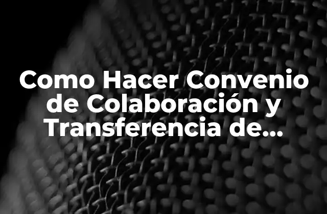 Como Hacer Convenio de Colaboración y Transferencia de Recursos Protocolo
