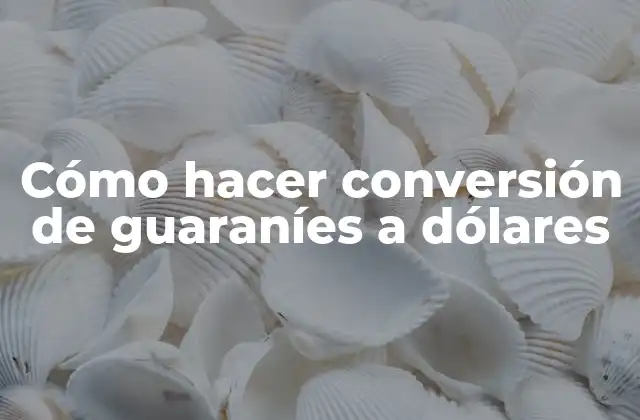 Cómo Hacer Conversión de Guaraníes a Dólares