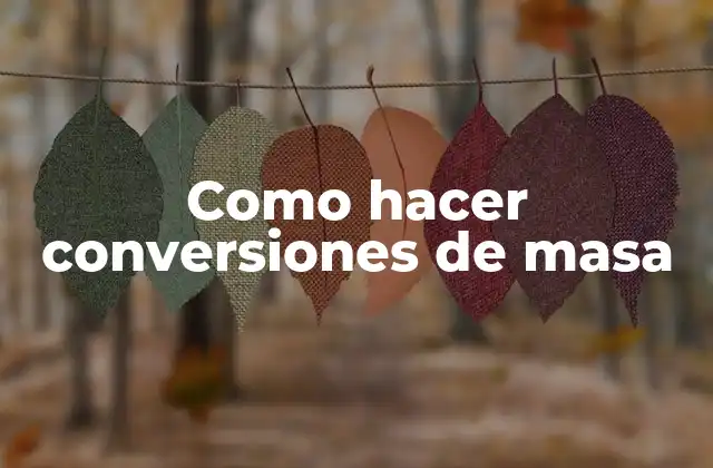 Como Hacer Conversiones de Masa
