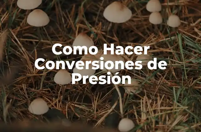Como Hacer Conversiones de Presión