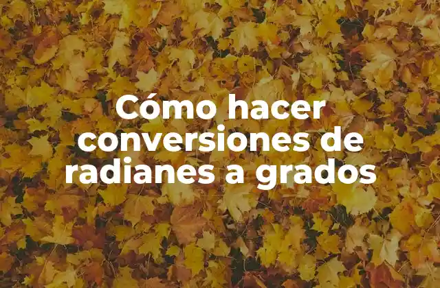 Cómo Hacer Conversiones de Radianes a Grados