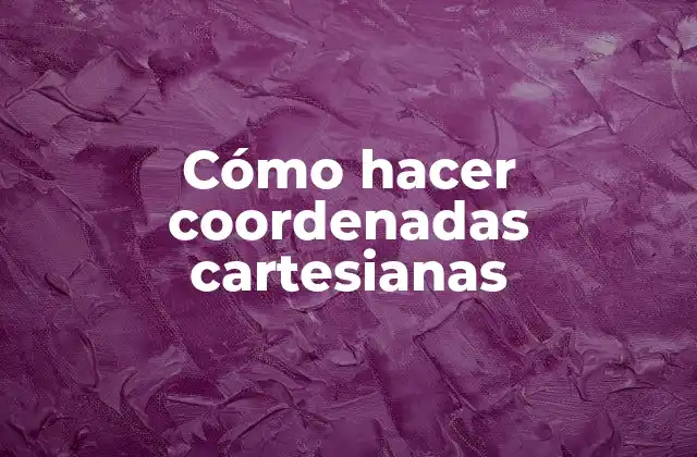 ¿Qué son las coordenadas cartesianas?