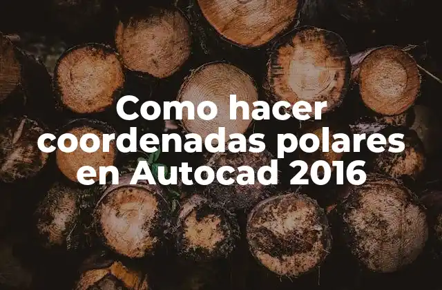 Como Hacer Coordenadas Polares en Autocad 2016