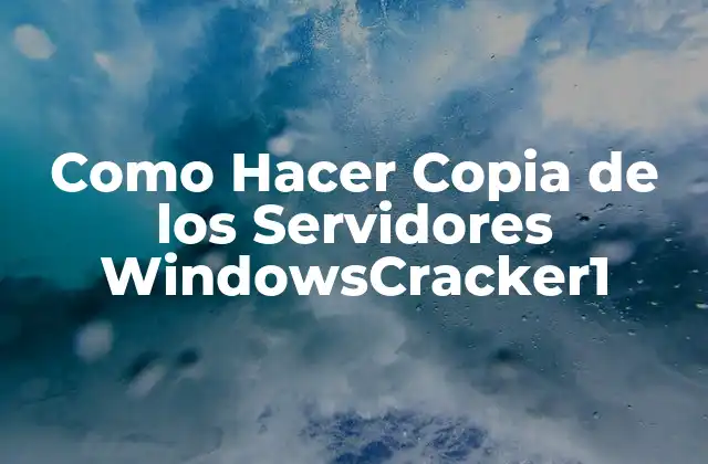 ¿Qué es una Copia de Seguridad de Servidores WindowsCracker1?